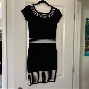 Max Studio Black And White Striped Dress